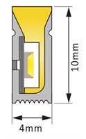 Flex neon 0410 side view 10w/mt 2700k 24v ip67 TAGLIO 1CM