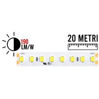 Strip led 2835 IP20 19,2W/mt 190LM/W 24V 3000K ALTA LUMINOSITa' 20 METRI