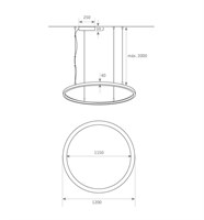 Lampada a sospensione circolare bianca 77W Ø120cm 4000K garanzia 5 anni