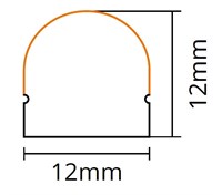 Flex neon 1212 dome top view 14,4w/mt 24v 6000K IP67 TAGLIO 5CM 120lm/w 1MT