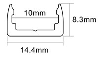 PROFILO DI PC TRASPARENTE 1MT PER FLEX 1212 DOME