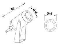 Faretto giardino orientabile 5W IP67 4000K con staffa e picchetto LED CITIZEN