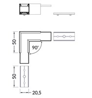 Connettore angolare 90° bianco PER PROFILO AV5200XIAA