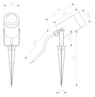 Faretto giardino orientabile 18W IP65 4000K con picchetto 220V