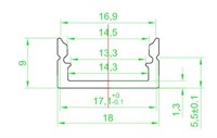 Profilo in alluminio da appoggio basso BIANCO 3mt cover opaca per strip 12mm