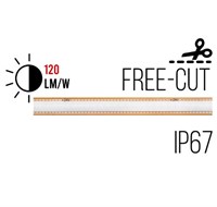 Strip led COB IP67 FREE CUT 3000K 16,8W/mt 24V 10mm 2060LM/MT