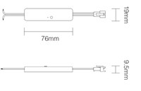 CONTROLLER MINI PER STRIP DIGITALI 3 IN 1 (MONOCOLORE-RGB-RGBW) RF 5/24V 6A PUSH