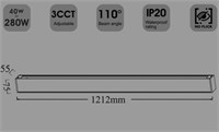 plafoniera lineare nera a sospensione 120cm cct selezionabile driver lifud connessione max 8pz