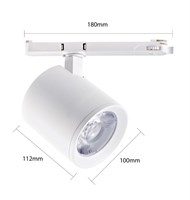 Faretto binario trifase bianco 15W-35W 3000K-3500K-4000K led bridgelux CRI>90 36°