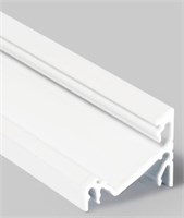 Profilo In Alluminio Bianco Angolare 30°/60° 2Mt Cover Opaca Per Strip 14Mm