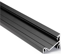 Profilo In Alluminio Nero Angolare Nero 30°/60° 2Mt Cover Opaca Per Strip 14Mm