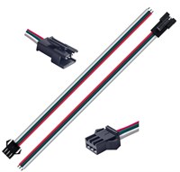 Coppia Di Connettori 3 Pin Jst/Sm M+F Con Cavo Per Strip Digitali