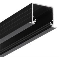 Profilo in alluminio NERO da incasso alto 2mt cover opaca per strip 18mm