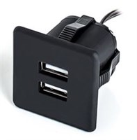 USB CHARGER QUADRATO NERO DOPPIO MAX.2X1A CAVO 0,15M