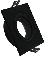 Portafaretto Orientabile Da Incasso Quadrato Nero Opaco Gu10/Gu5.3 Ø93X93mm