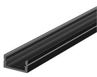 Profilo in alluminio da appoggio basso NERO 2mt cover opaca per strip 12mm