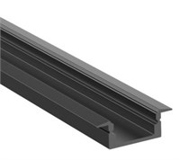 Profilo in alluminio da incasso NERO 2mt cover opaca per strip 13mm