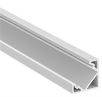 Profilo In Alluminio Angolare Bianco 18X18 2Mt Cover Opaca Per Strip 13Mm