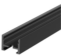 Profilo da appoggio NERO con passaggio cavo 2mt cover opaca per strip 13mm