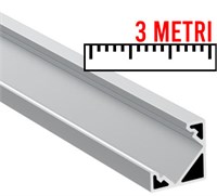 Profilo in alluminio angolare 18x18 3mt cover opaca per strip 13mm