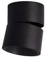 Applique cilindro da soffitto in alluminio NERO orientabile 15W 5000K