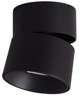 Applique cilindro NERO da soffitto in alluminio orientabile 30W 4000K