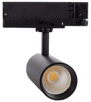 Faretto binario trifase nero 20W luce a scelta 5000K / 6000K 38° CRI>90 UGR