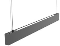 Lampada a sospensione nera doppia luce 56W dimmerabile 1-10V cct selezionabile 142CM