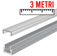 Profilo in alluminio mini da appoggio 3mt cover opaca per strip 4mm