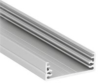 Profilo in alluminio da appoggio basso 2mt cover opaca per strip 24mm