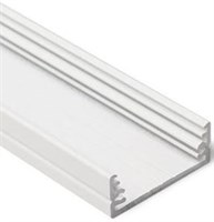 Profilo in alluminio BIANCO da appoggio basso 2mt cover opaca per strip 24mm