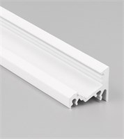 Profilo In Alluminio Bianco Angolare 30°/60° 2Mt Cover Opaca Per Strip 10Mm