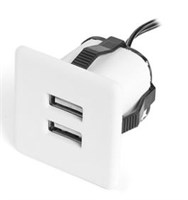 USB CHARGER QUADRATO BIANCO DOPPIO MAX.2X1A CAVO 0,15M