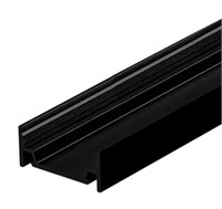 Profilo in alluminio NERO da appoggio BASSO LARGO L.2mt con cover opaca per strip 14mm