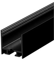 Profilo in alluminio da appoggio NERO 25X25mm L.2mt cover opaca per strip 20mm