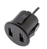 USB CHARGER ROTONDO NERO DOPPIO MAX.2X1A CAVO 0,15M