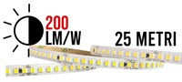 STRIP LED 2835 IP20 9,6W/MT 24V 3000K 200LM/W 25 METRI