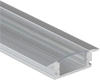 Profilo in alluminio da incasso basso 1mt cover trsparente per strip 12mm - fine scorte